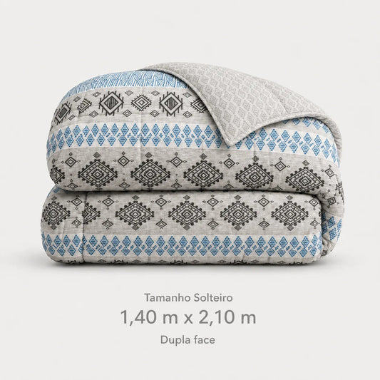 Edredom Solteiro Dupla Face 1,40x2,10m Microfibra Macio
